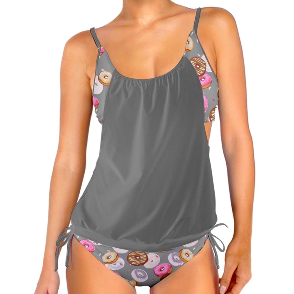 CowCow tankini. “Grey donut” bathing suit. Two piece. NWOT.